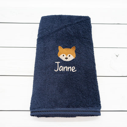 Personalisiertes Handtuch mit Fuchs und Name – 50 x 100 cm