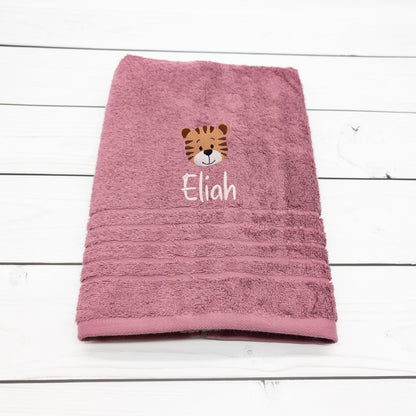Personalisiertes Handtuch mit Tiger und Name – 50 x 100 cm