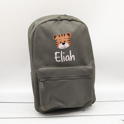 Kinderrucksack personalisiert mit Name und Tiger 6 Farben wählbar