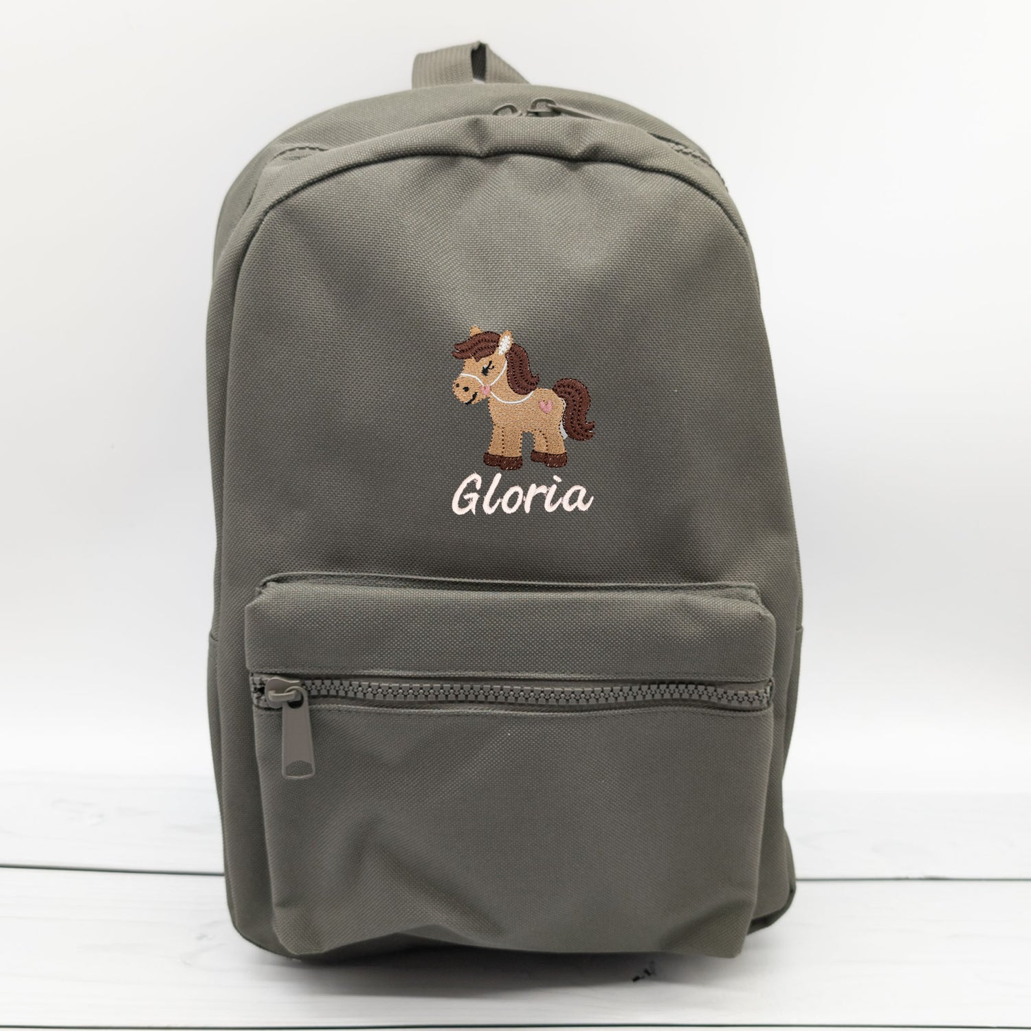 Kinderrucksack personalisiert mit Name und Pferd 6 Farben wählbar