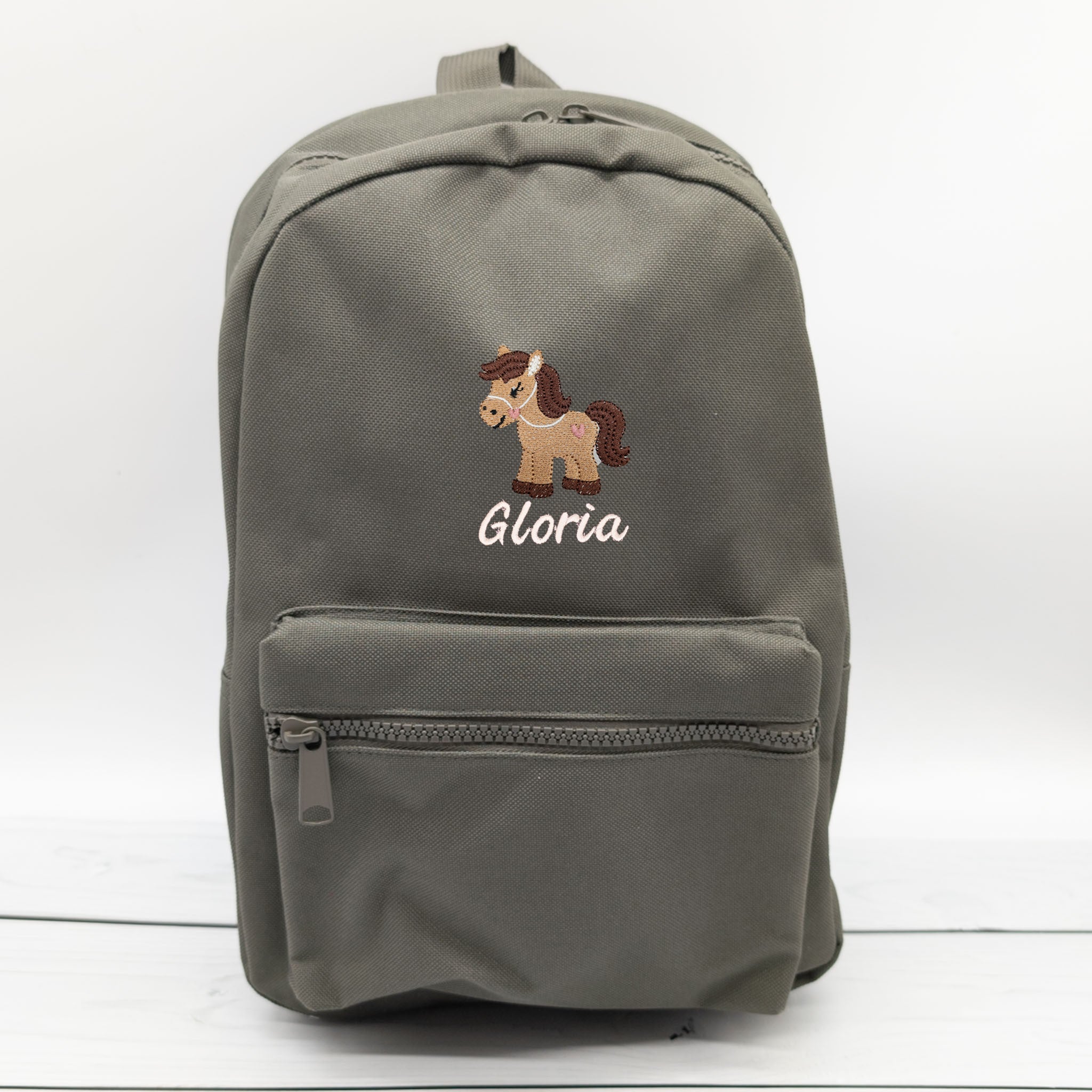 Kinderrucksack personalisiert mit Name und Pferd 6 Farben wählbar