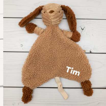 Schnuffeltuch Schmusetuch Hund mit Personalisierung für Babys