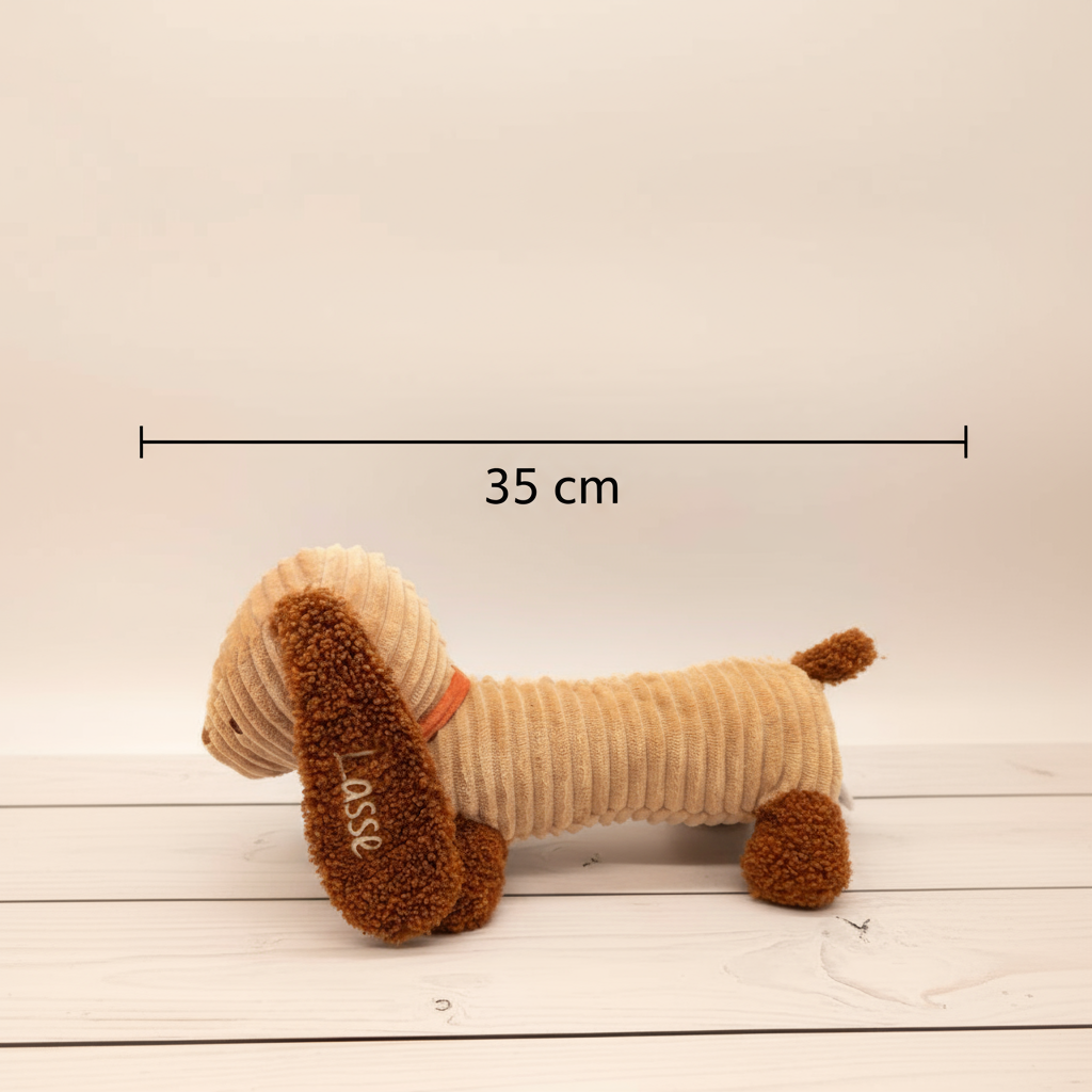 Personalisiertes Stoffdackel Kuscheltier mit Namen – Geschenk für Kinder &amp; Hundeliebhaber – 35 cm Plüschhund – Deko Kinderzimmer
