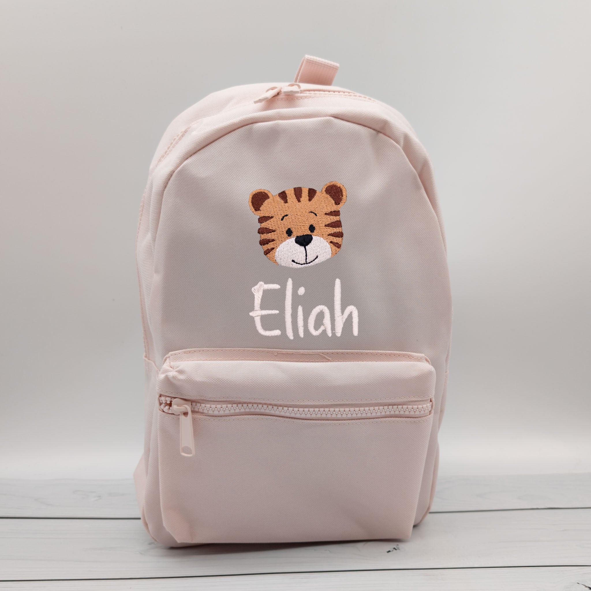 Kinderrucksack personalisiert mit Name und Tiger 6 Farben wählbar