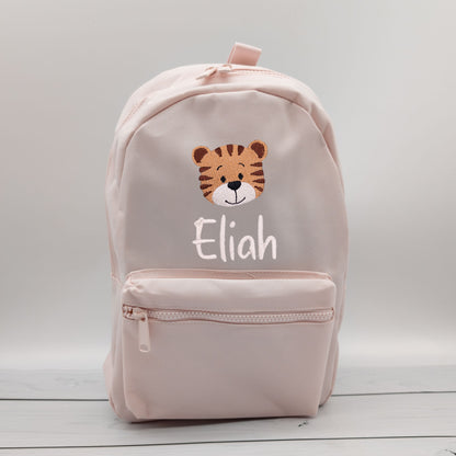 Kinderrucksack personalisiert mit Name und Tiger 6 Farben wählbar