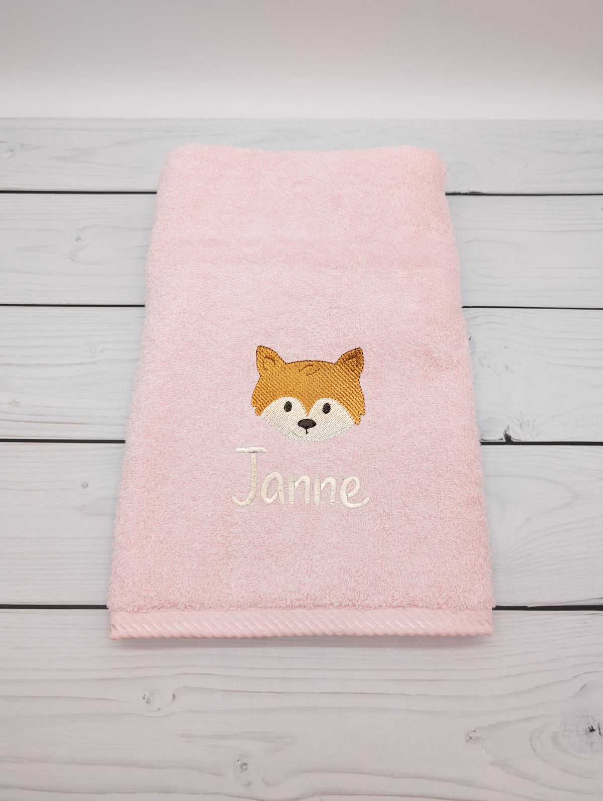 Personalisiertes Handtuch mit Fuchs und Name – 50 x 100 cm