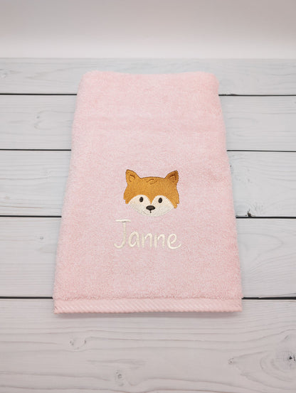 Personalisiertes Handtuch mit Fuchs und Name – 50 x 100 cm