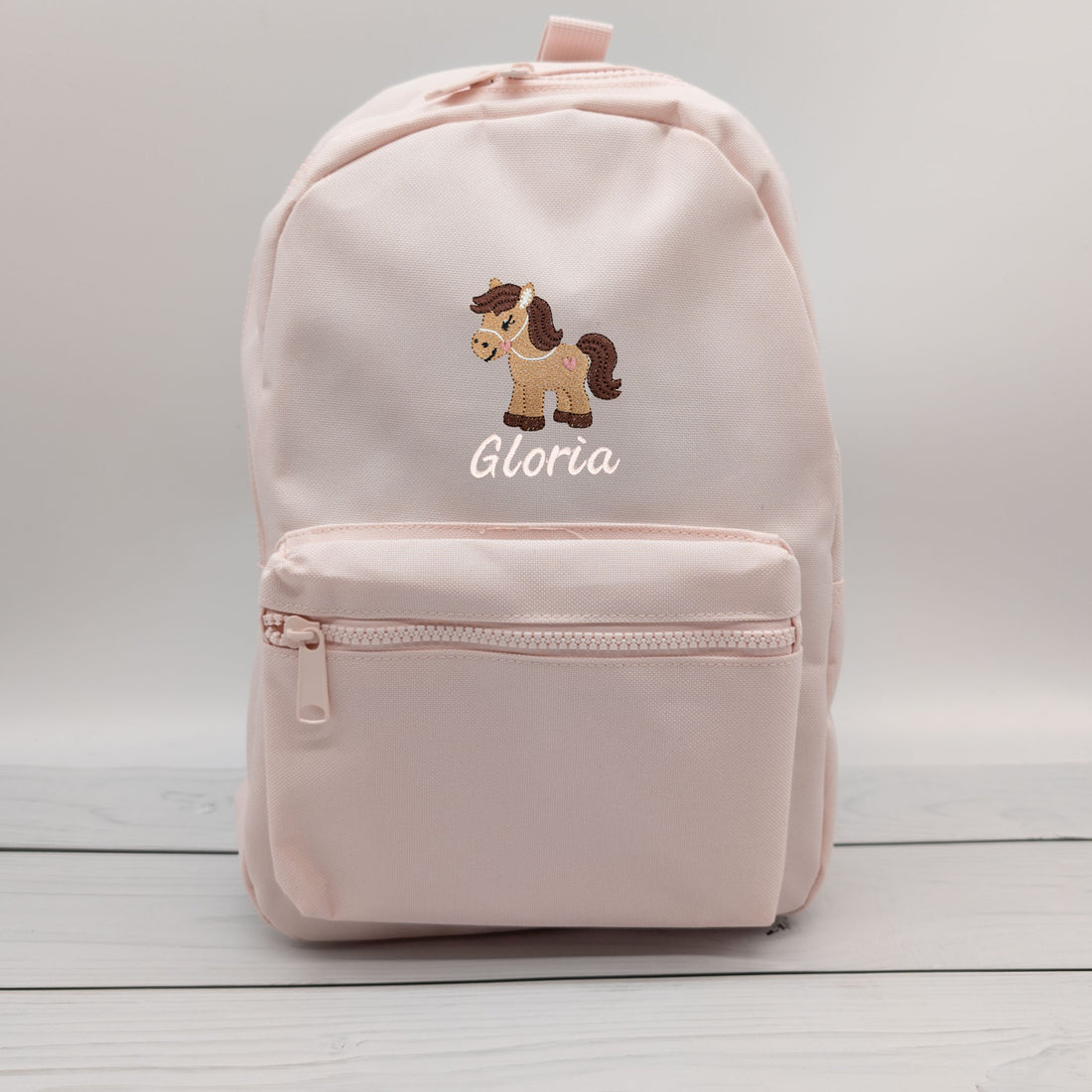 Kinderrucksack personalisiert mit Name und Pferd 6 Farben wählbar